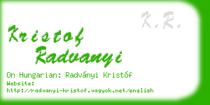 kristof radvanyi business card